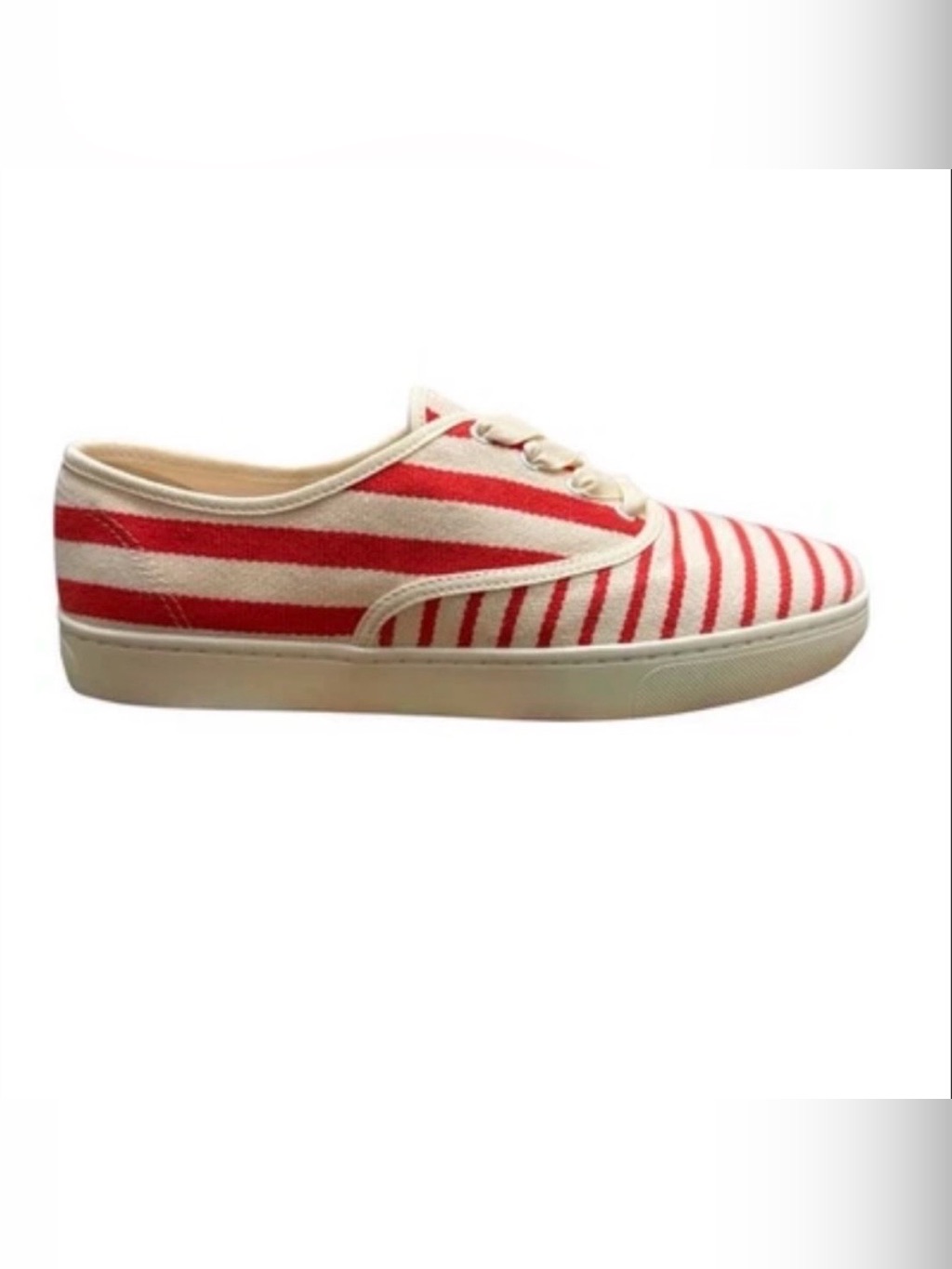 Soludos Women’s Size 9.5 Red White Striped Canvas Sneakers Shoes Brand New #2112